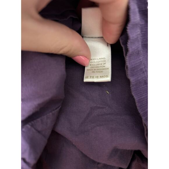 Janie and Jack Purple Corduroy Embroidered Tiered Lined Skirt 12-18 Months - Picture 4 of 4